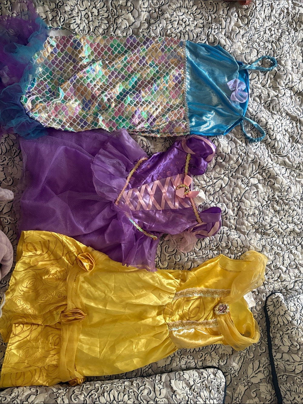 Sparkling Mermaid,Princess’s Belle and Rapunzel costumes with snack container